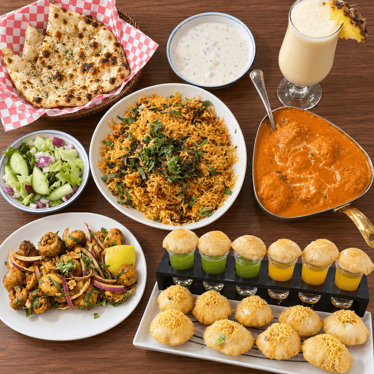 Restaurant hero background showcasing our signature dishes